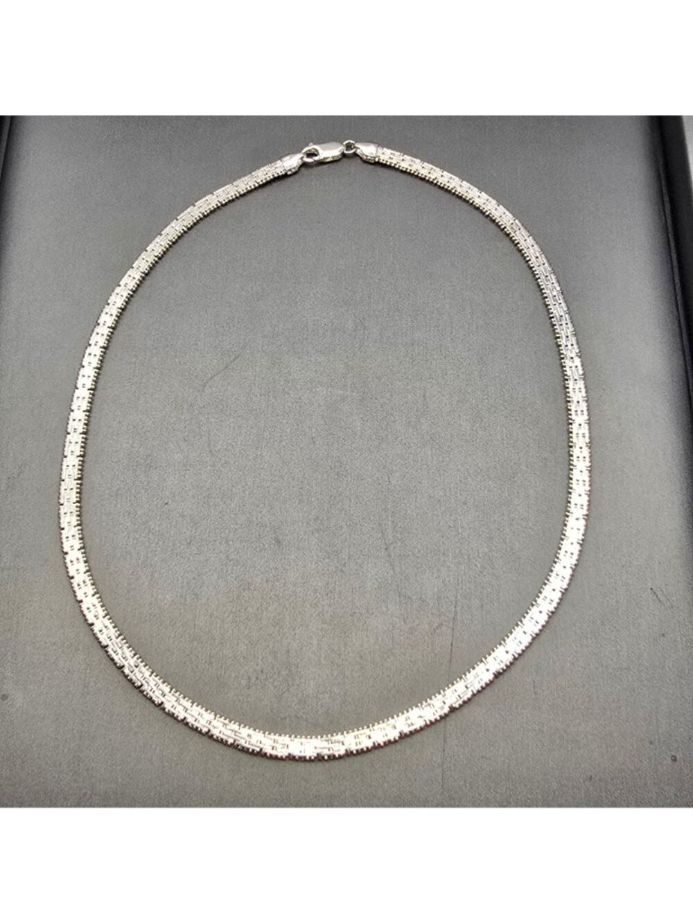 Sterling Silver Woven Link Necklace 18" 5mm Chain Signed MBC Italy 28g - Picture 6 of 12